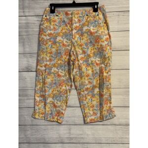 Liz Claiborne Lizwear Women's Floral Capri Pants 10P Multicolor Cotton